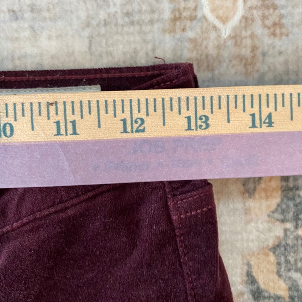 Rag‎ & Bone Burgundy Velvet Skinny Jeans Size 24 Casual Everyday Designer - Picture 6 of 8